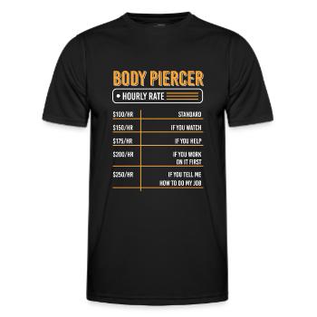 Profession Piercing Piercing Studio - Men's Functional T-Shirt - black - Front - AI Model Male 178 dark (178cm)