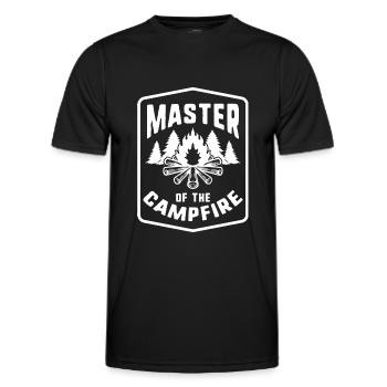 Maître du feu de camp - T-shirt sport Homme - noir - Devant - AI Model Male 178 dark (178cm)