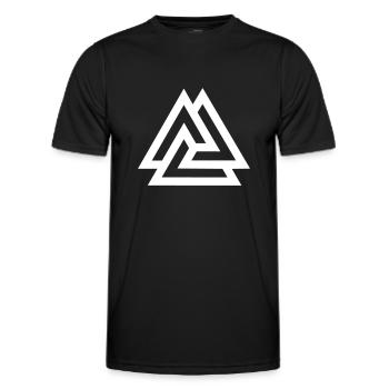 Valknut, Odin, Symbol, Viking, Nordic, Celts - Men's Functional T-Shirt - black - Front - AI Model Male 178 dark (178cm)