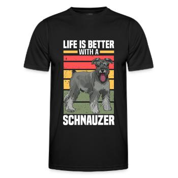 Schnauzer Hunderasse - Männer Funktions-T-Shirt - Schwarz - Vorne - AI Model Male 178 dark (178cm)