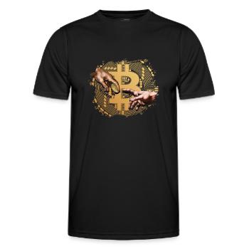 Donner Bitcoin - T-shirt sport Homme - noir - Devant - AI Model Male 178 dark (178cm)