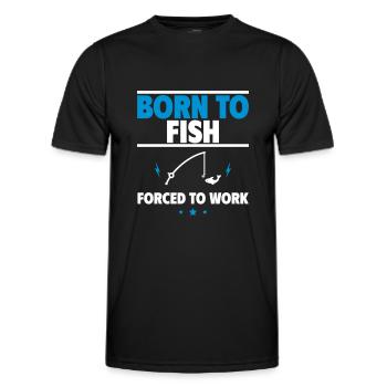 Born to Fish – The Ultimate Fisherman's Motto - Men's Functional T-Shirt - black - Front - AI Model Male 178 dark (178cm)