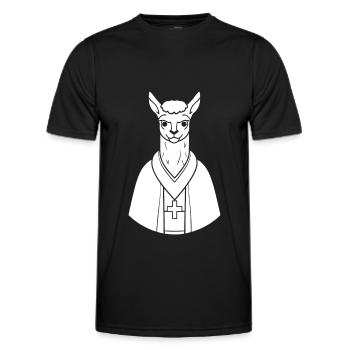 Christian Christianity Lama - Men's Functional T-Shirt - black - Front - AI Model Male 178 dark (178cm)