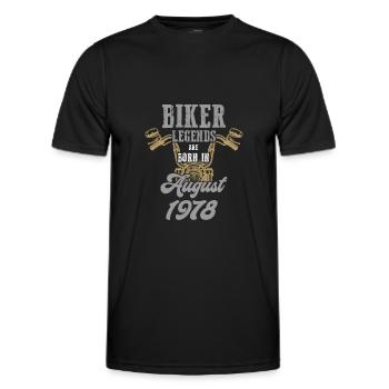 Motard motard né en 1978 - T-shirt sport Homme - noir - Devant - AI Model Male 178 dark (178cm)