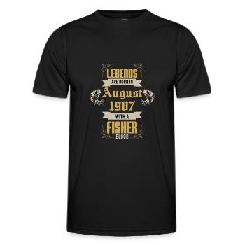 Besten Angler geboren Fischer 1987 - Männer Funktions-T-Shirt - Schwarz - Vorne - AI Model Male 178 dark (178cm)
