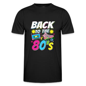 I love 80's 80s Reto Eighties Eighties Vintage - Men's Functional T-Shirt - black - Front - AI Model Male 178 dark (178cm)