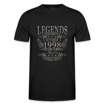 october 1998 anniversary october 1998 october - Men's Functional T-Shirt - black - Front - AI Model Male 178 dark (178cm)