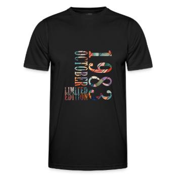Octobre 1983 Anniversaire Octobre 1983 Octobre - T-shirt sport Homme - noir - Devant - AI Model Male 178 dark (178cm)