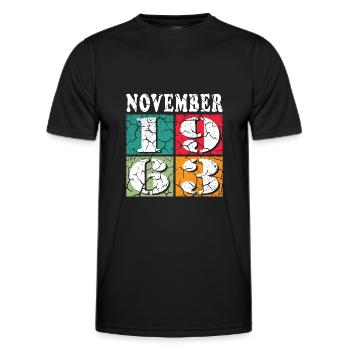 november 1963 anniversary november 1963 november - Men's Functional T-Shirt - black - Front - AI Model Male 178 dark (178cm)
