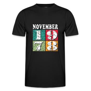 november 1978 anniversary november 1978 november - Men's Functional T-Shirt - black - Front - AI Model Male 178 dark (178cm)