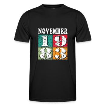 november 1983 anniversary november 1983 november - Men's Functional T-Shirt - black - Front - AI Model Male 178 dark (178cm)