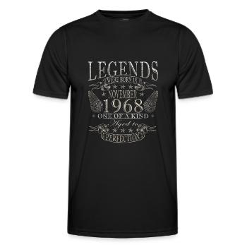 Novembre 1968 Anniversaire Novembre 1968 Novembre - T-shirt sport Homme - noir - Devant - AI Model Male 178 dark (178cm)