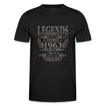 Novembre 1963 Anniversaire Novembre 1963 Novembre - T-shirt sport Homme - noir - Devant - AI Model Male 178 dark (178cm)