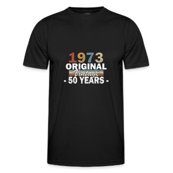 1973 Jubiläum 1973 Jahrgang 1973 Jahrgang 1973 - Männer Funktions-T-Shirt - Schwarz - Vorne - AI Model Male 178 dark (178cm)