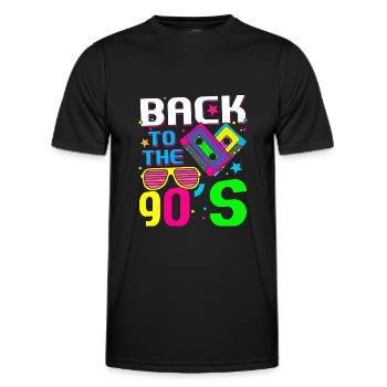 Retro 90s Back To The 90's - Men's Functional T-Shirt - black - Front - AI Model Male 178 dark (178cm)