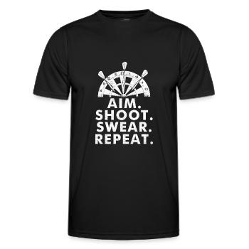 Jouer aux fléchettes - T-shirt sport Homme - noir - Devant - AI Model Male 178 dark (178cm)