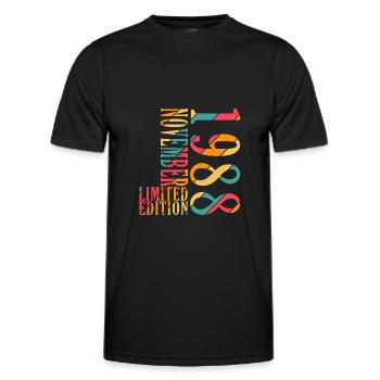 november 1988 anniversary november 1988 november - Men's Functional T-Shirt - black - Front - AI Model Male 178 dark (178cm)