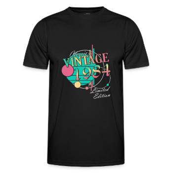 Millésime 1984 Cru 1984 Cadeau d’anniversaire - T-shirt sport Homme - noir - Devant - AI Model Male 178 dark (178cm)