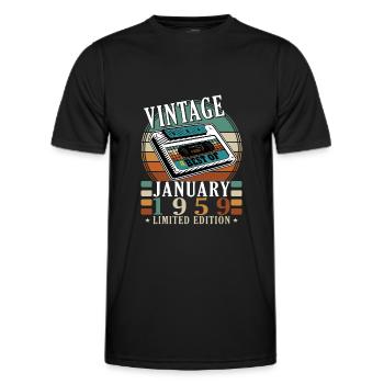 1959 Janvier 1959 Jubilé Janvier 1959 - T-shirt sport Homme - noir - Devant - AI Model Male 178 dark (178cm)