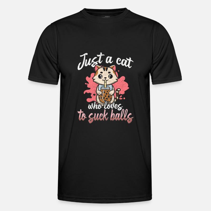 Bubble Tea Cat - Men's Functional T-Shirt - black