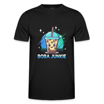 Boba Junkie Bubble Tea Junkie - T-shirt sport Homme - noir - Devant - AI Model Male 178 dark (178cm)