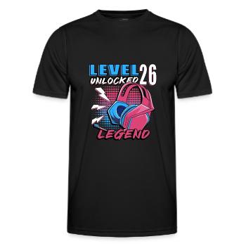 Level 26 Unlocked - Men's Functional T-Shirt - black - Front - AI Model Male 178 dark (178cm)