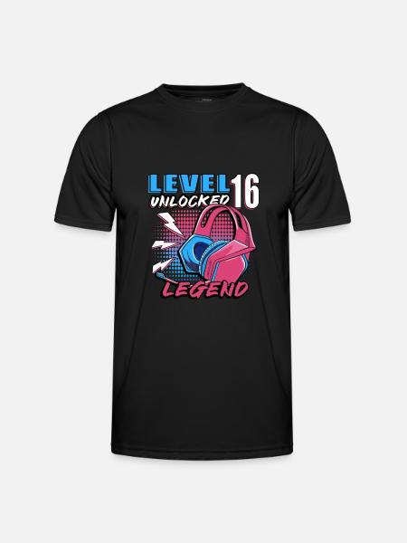 Level 16 Unlocked - Men's Functional T-Shirt - black