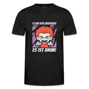 L’anime, ce n’est pas des dessins animés, c’est de l’anime - T-shirt sport Homme - noir - Devant - AI Model Male 178 dark (178cm)