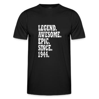 Légende depuis 1944 Né en 1944 Anniversaire 1944 - T-shirt sport Homme - noir - Devant - AI Model Male 178 dark (178cm)