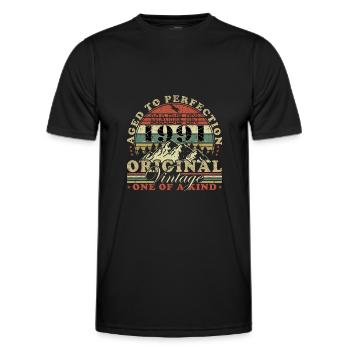 1991 - Born in 1991 - Men's Functional T-Shirt - black - Front - AI Model Male 178 dark (178cm)