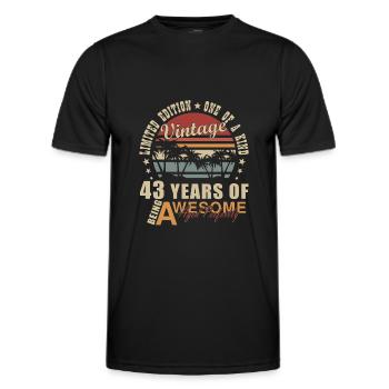 43. Geburtstag 43 Jahre Mann legende 43ter - Männer Funktions-T-Shirt - Schwarz - Vorne - AI Model Male 178 dark (178cm)