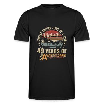 49th Birthday Gift Gift Idea 49 Years - Men's Functional T-Shirt - black - Front - AI Model Male 178 dark (178cm)