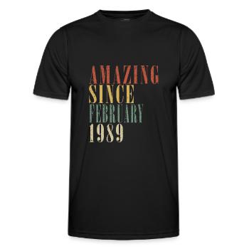 Februar 1989 | Februar 1989 Jahrestag 1989 - Männer Funktions-T-Shirt - Schwarz - Vorne - AI Model Male 178 dark (178cm)