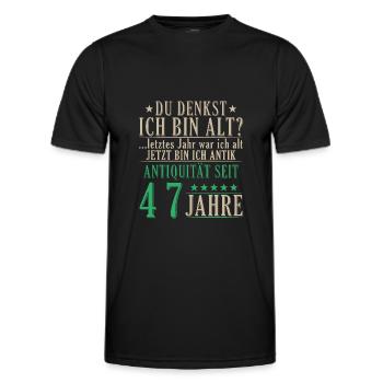 Antiquität 47 Jahre alt - 47. Geburtstag Spruch - Männer Funktions-T-Shirt - Schwarz - Vorne - AI Model Male 178 dark (178cm)