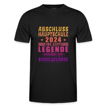 Abschluss Hauptschule 2024 - Legende Schulgelände - Männer Funktions-T-Shirt - Schwarz - Vorne - AI Model Male 178 dark (178cm)