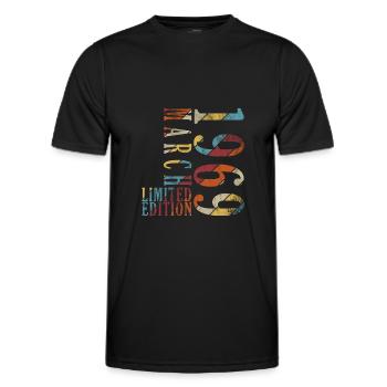 March 1969. March 1969 Birthday present. March. - Men's Functional T-Shirt - black - Front - AI Model Male 178 dark (178cm)