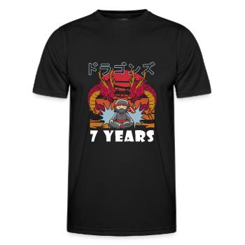 Retro Seven 7 Years 7 . Birthday Ninja Stars - Men's Functional T-Shirt - black - Front - AI Model Male 178 dark (178cm)