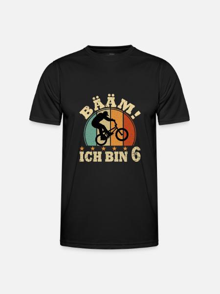 6 Geburtstag 6 Jahre Bmx Kinder Kindergeburtstag - Männer Funktions-T-Shirt - Schwarz