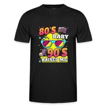 80 ' s bébé 90 ' s m’a élevé - 80 ' s kid 90 's kid - T-shirt sport Homme - noir - Devant - AI Model Male 178 dark (178cm)
