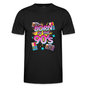 born in the 90s - 90s kid 90s 90's saying - Men's Functional T-Shirt - black - Front - AI Model Male 178 dark (178cm)