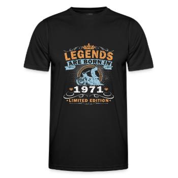 Motard Motard Motard Né en 1971 - T-shirt sport Homme - noir - Devant - AI Model Male 178 dark (178cm)