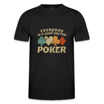 Poker Sprüche - Poker Spruch pokern Kartenspiel - Männer Funktions-T-Shirt - Schwarz - Vorne - AI Model Male 178 dark (178cm)
