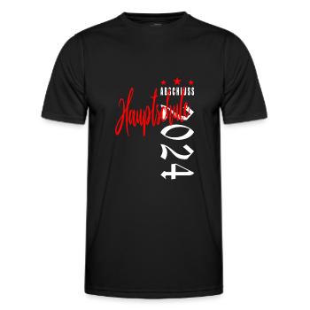 Hauptschulabschluss Abschluss Hauptschule 2024 - Männer Funktions-T-Shirt - Schwarz - Vorne - AI Model Male 178 dark (178cm)
