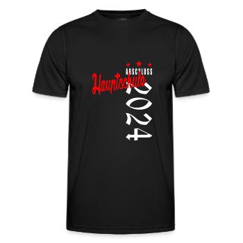 Hauptschulabschluss Hauptschule Abschluss 2024 - Männer Funktions-T-Shirt - Schwarz - Vorne - AI Model Male 178 dark (178cm)