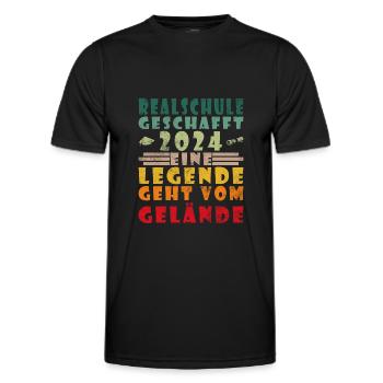 Realschule Junge Mädchen Realschule 2024 - Männer Funktions-T-Shirt - Schwarz - Vorne - AI Model Male 178 dark (178cm)
