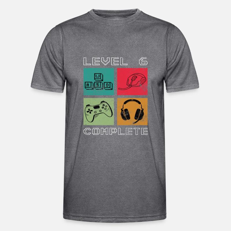 Level 6 Complete Gaming 6ter Geburtstag Geschenk Männer Funktions-T-Shirt