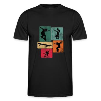 Skateboarding Skateboarder Skateboard - T-shirt sport Homme - noir - Devant - AI Model Male 178 dark (178cm)