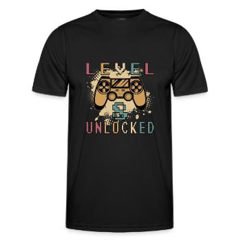 Level 8 Unlocked Shirt 8. Geburtstag Shirt - Männer Funktions-T-Shirt - Schwarz - Vorne - AI Model Male 178 dark (178cm)