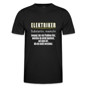 Elektriker Definition - Männer Funktions-T-Shirt - Schwarz - Vorne - AI Model Male 178 dark (178cm)