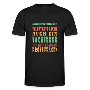 Lustig Selbstgespräche Lackierer Autolackierer - Männer Funktions-T-Shirt - Schwarz - Vorne - AI Model Male 178 dark (178cm)